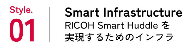 画像：style.01 Smart Infrastructure RICOH Smart Huddle を実現するためのインフラ