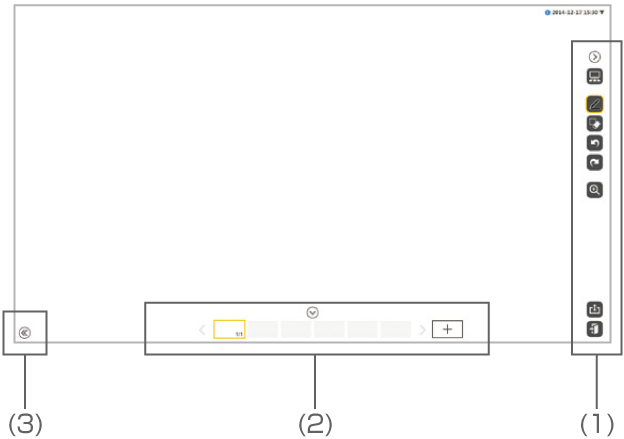 画像：RICOH Interactive Whiteboard D6500の画面表示