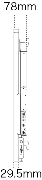 本体側面の奥行78mm、パネル29.5mm