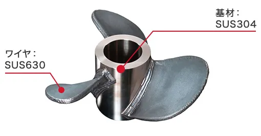 ワイヤ: SUS630 基材:SUS304