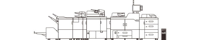 画像：企業内集中印刷センター向けフルオプションモデル（TotalFlow プリントサーバー R-62Aをご利用の場合）