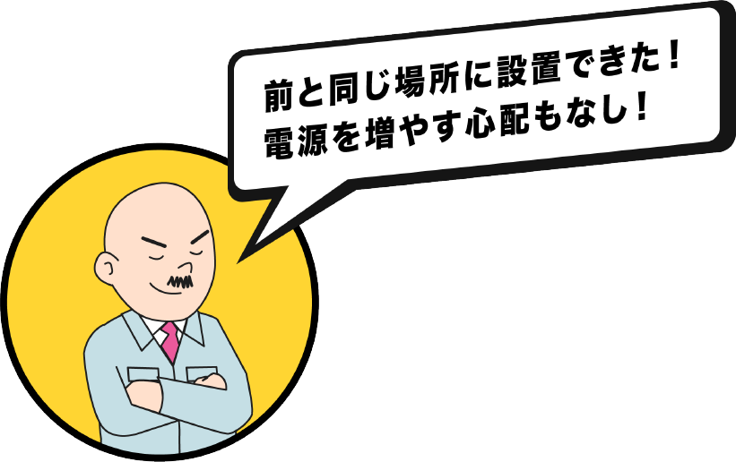 前と同じ場所に設置できた！電源を増やす心配もなし！