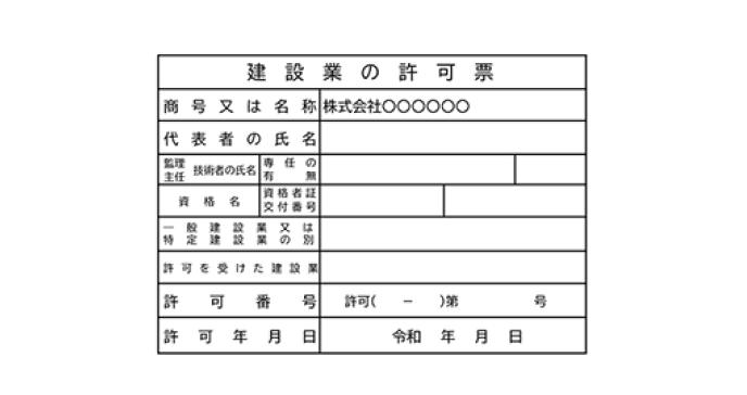 許可票の印刷見本