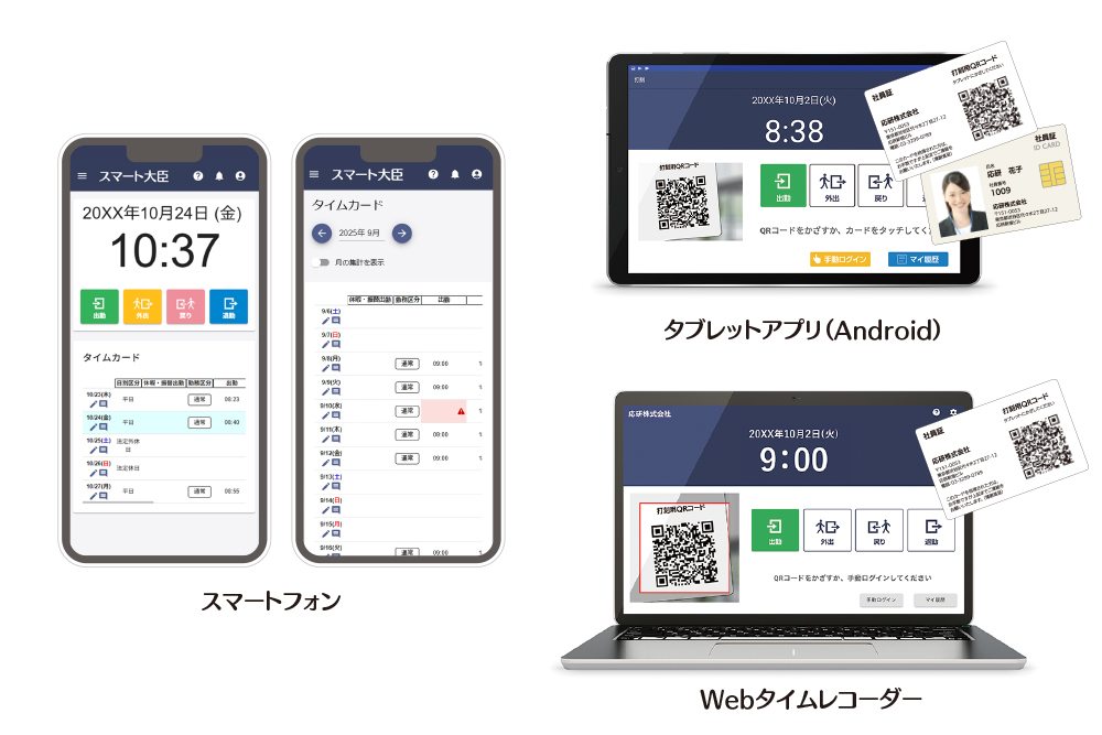 打刻方法の組み合わせが可能