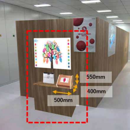 横幅500mm、奥行400mm、高さ550mmの機材