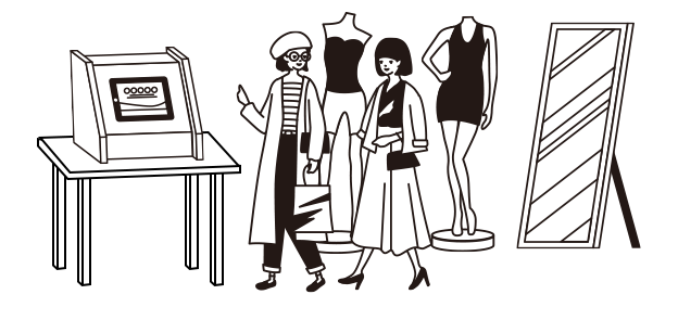 タブレット埋め込み造作セットのイラスト