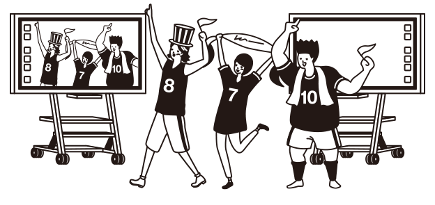 インタラクティブホワイトボードで撮影するイラスト