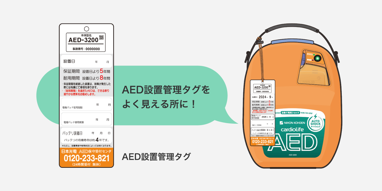 AED設置管理タグの図