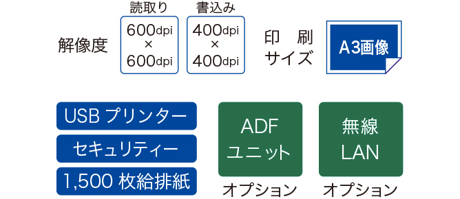 RICOH DD 5550の機能概要を図示