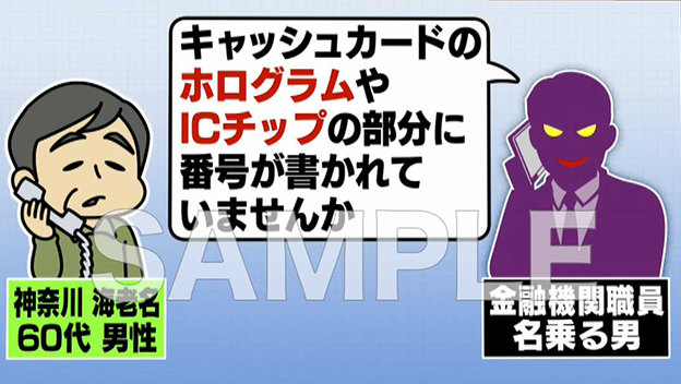 詐欺に関するサイネージ例
