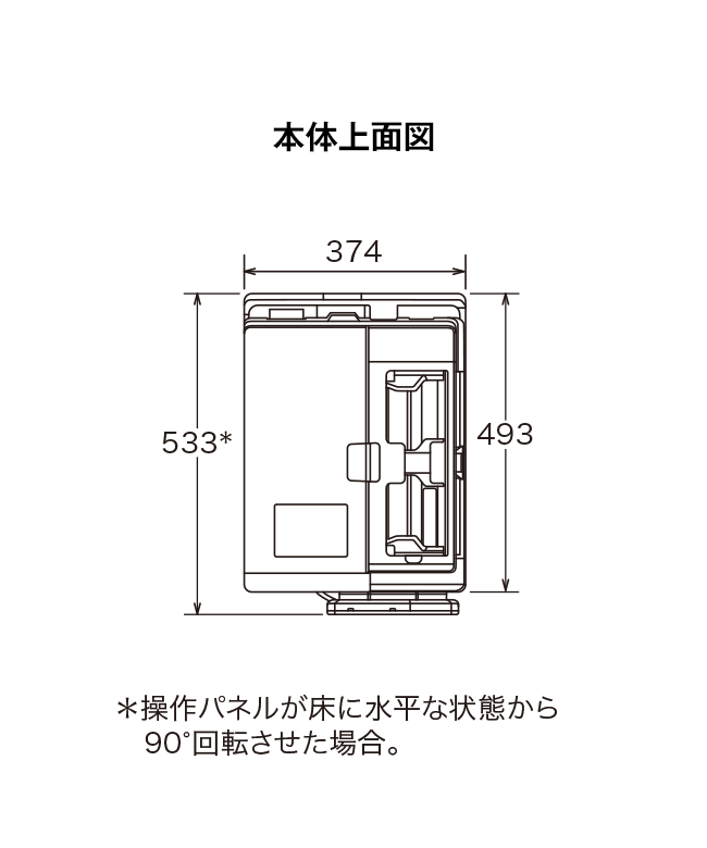 画像1：RICOH IM 460F/370Fの寸法図
