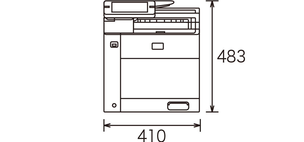幅410mm、高さ483mm