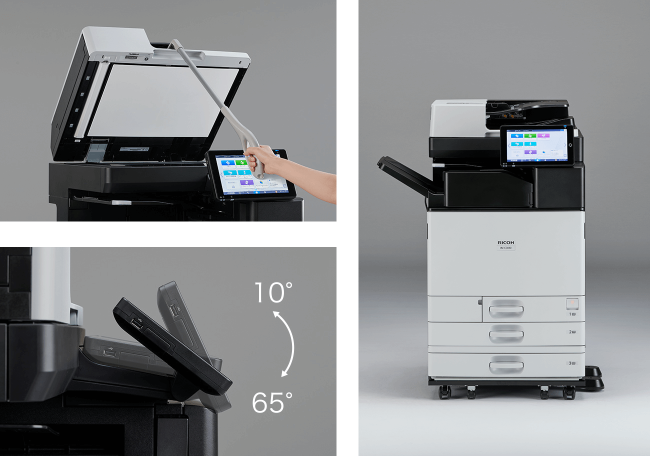 画像：車椅子の方も、座ったままで操作可能