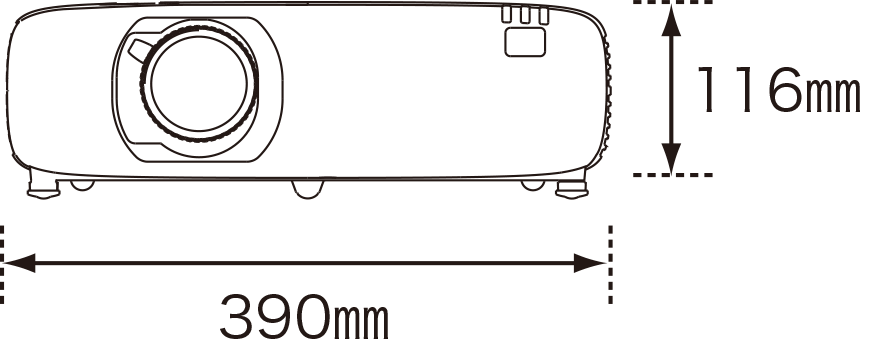 幅：390mm、高さ：116mm