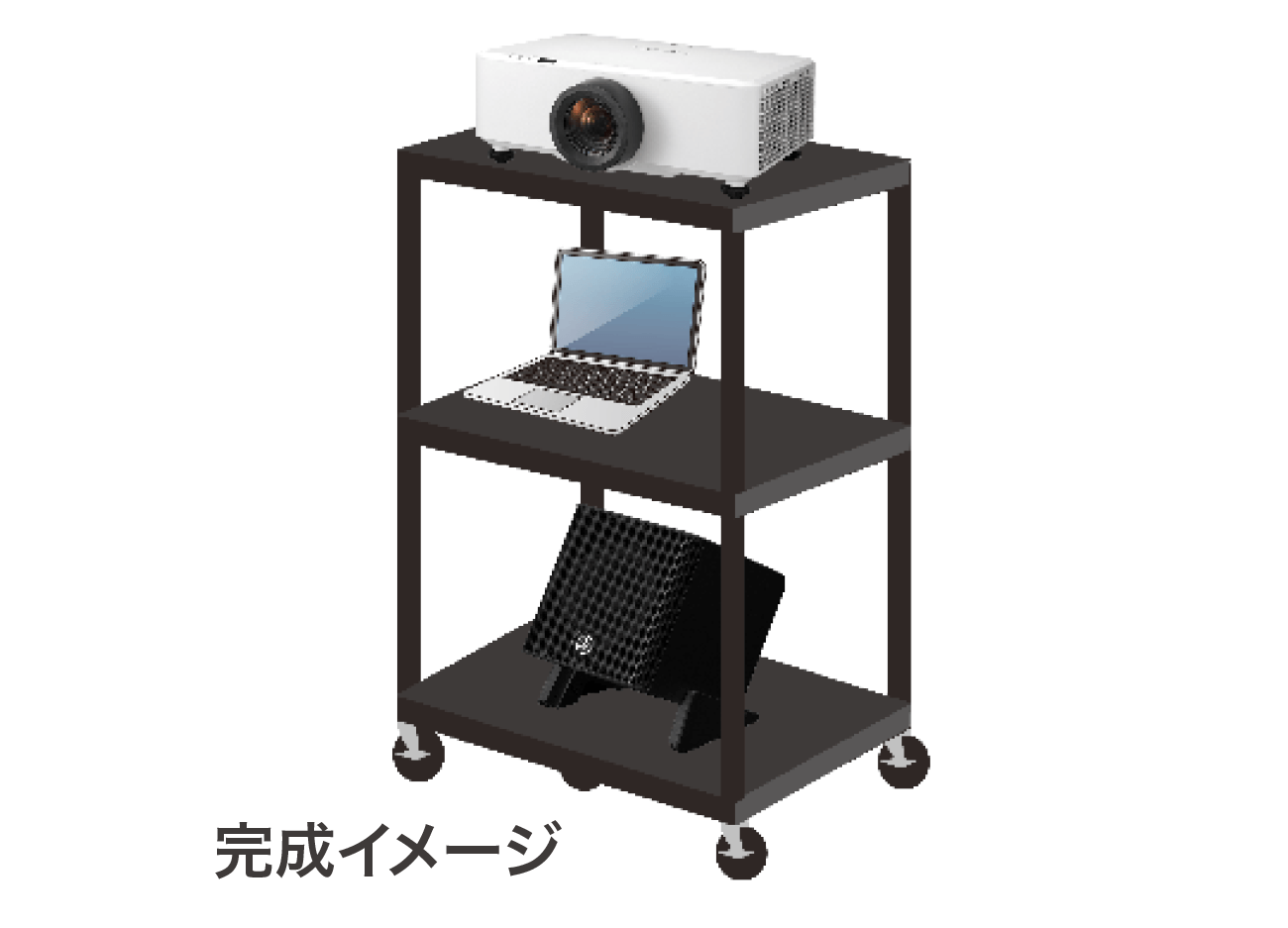 画像3：大型映像と拡声を仮設するための､可搬型ソリューション