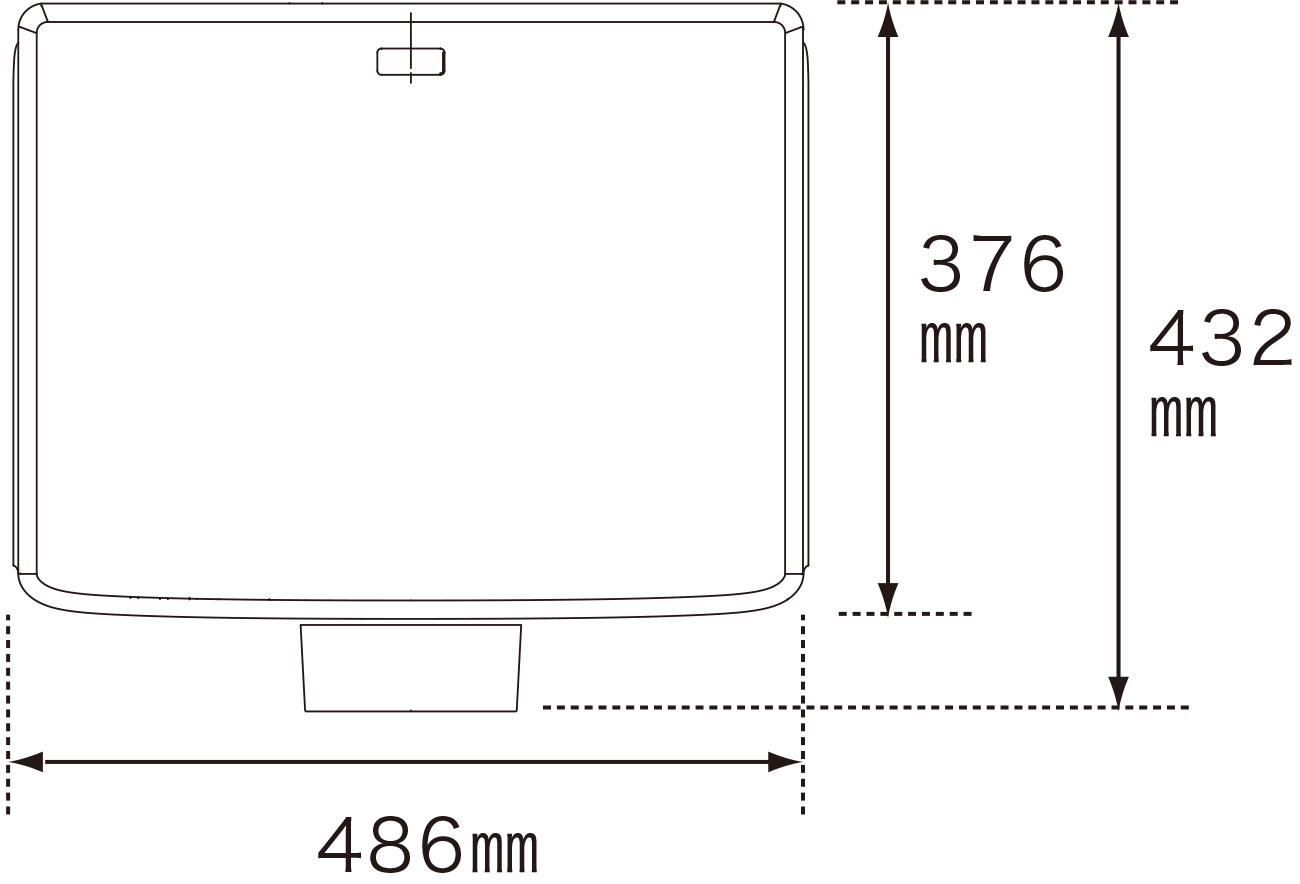 画像：RICOH PJ WUL6680 寸法図 ＜本体上面＞