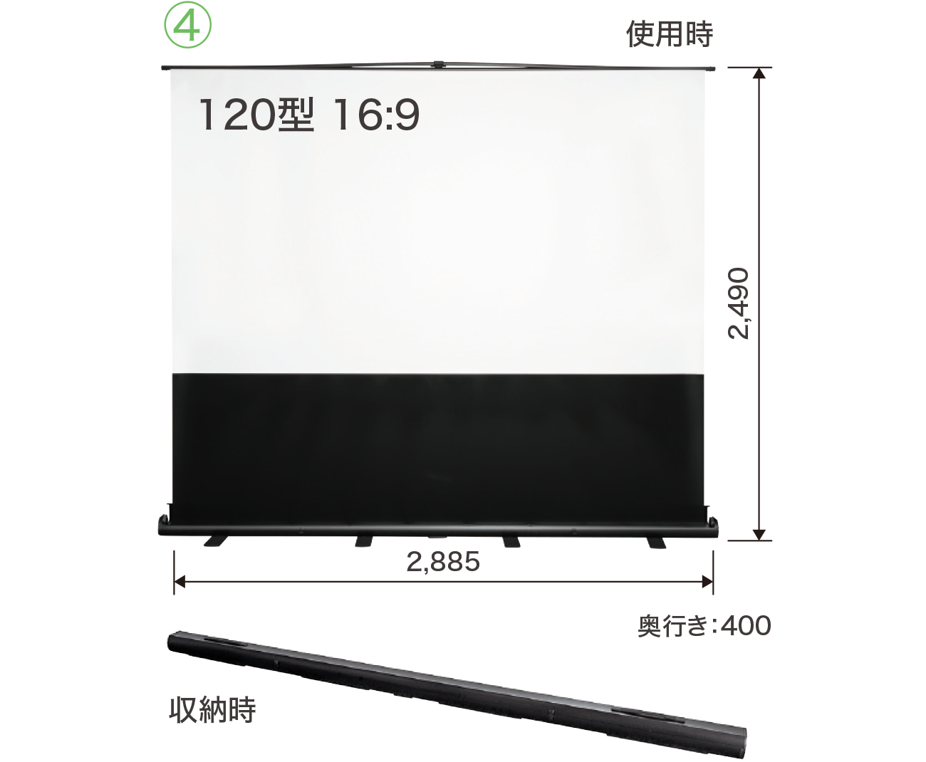 画像2：大型映像と拡声を仮設するための､可搬型ソリューション