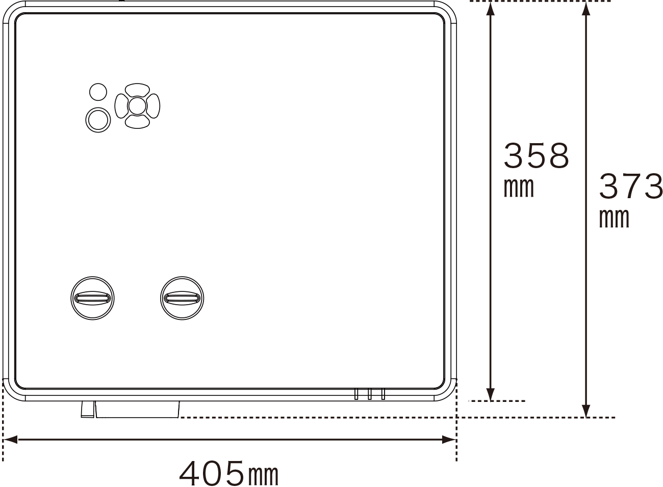 画像：RICOH PJ WUL6760 寸法図 ＜本体上面＞