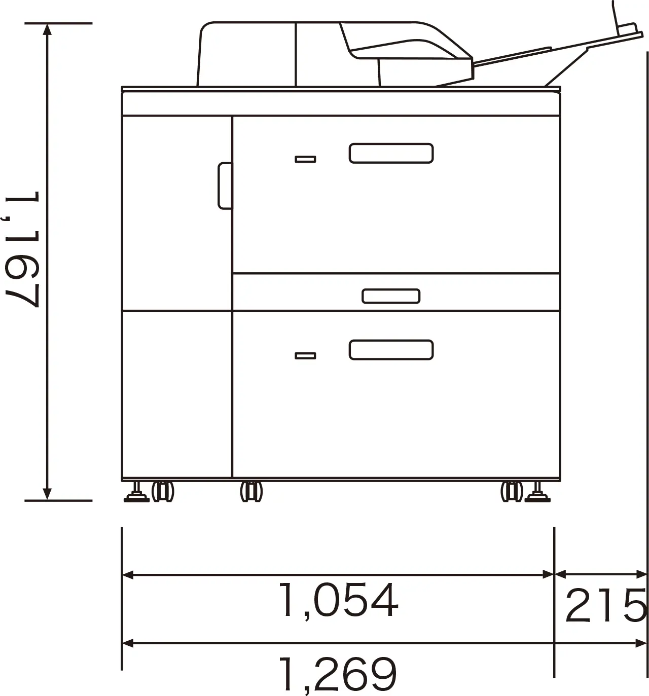 設置に必要な⼨法図