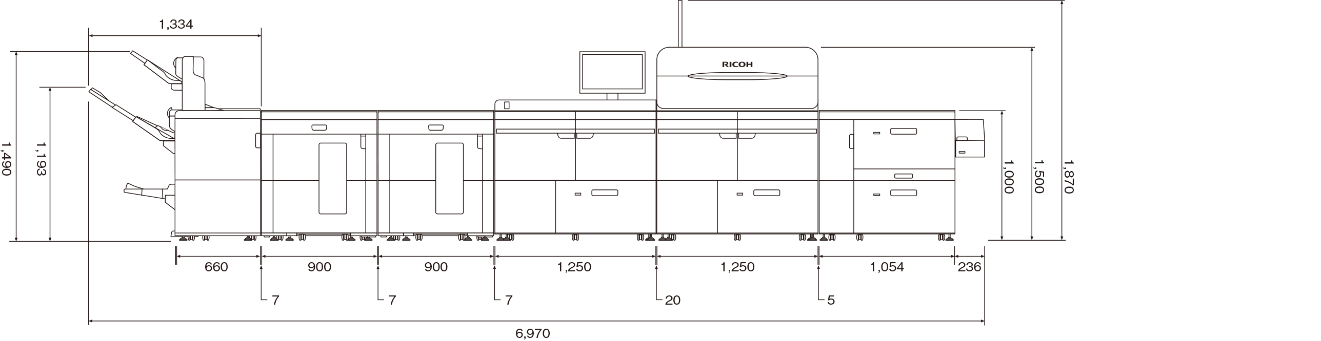 画像：オプション装着時の寸法②