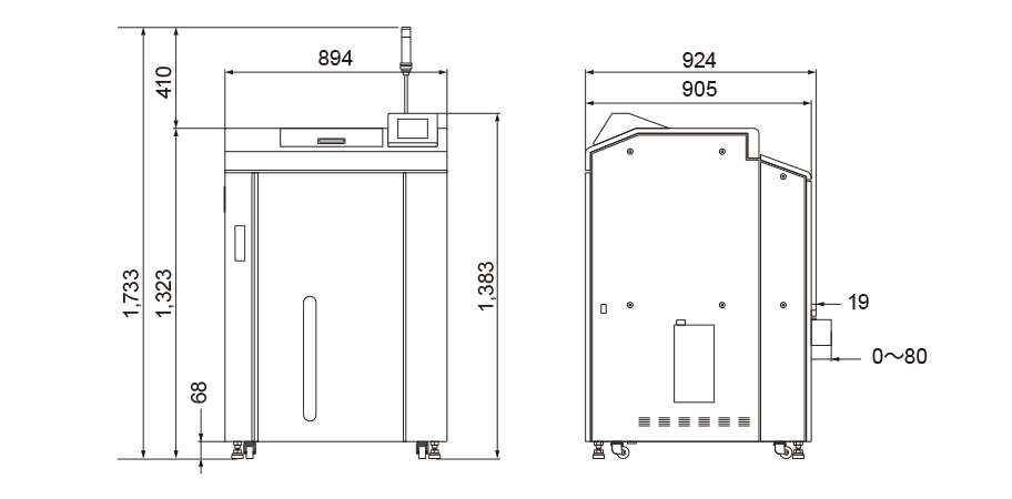 設置に必要な⼨法