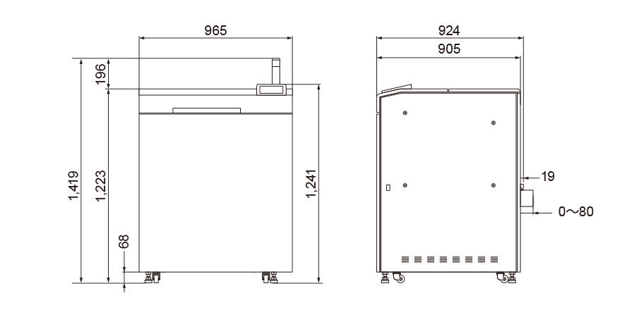 設置に必要な⼨法