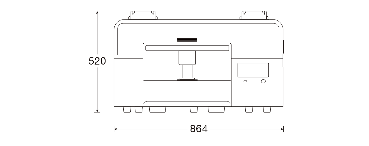 幅864mm、高さ520mm