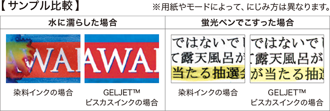 にじみ方の比較サンプル画像