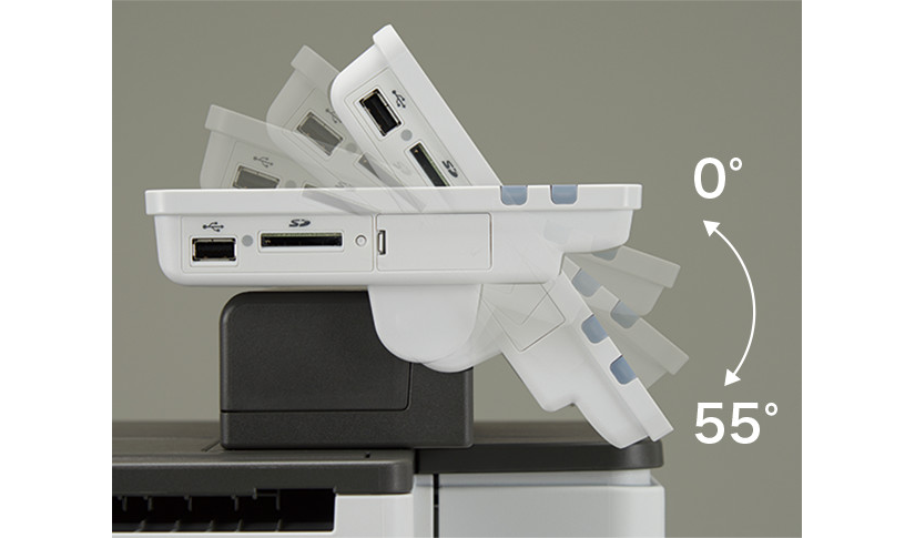 角度は水平に対し0度から55度まで変更が可能です。