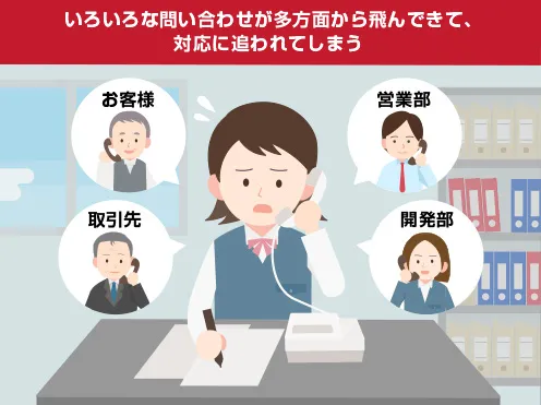 画像：いろいろな問い合わせが多方面から飛んできて、対応に追われてしまう