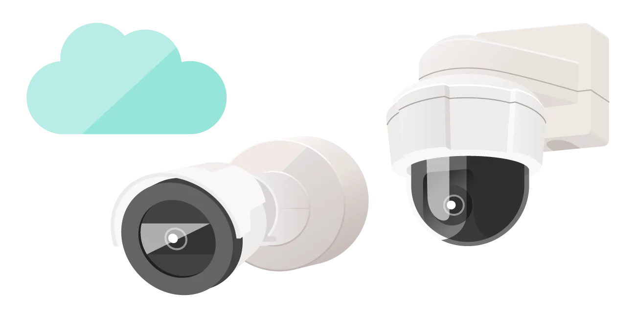 画像：「SECURE VS CLOUD」「Safie Go」
