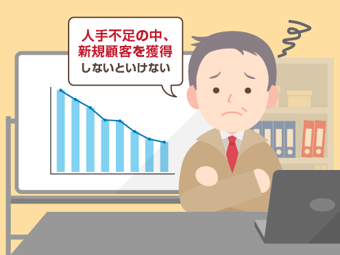 人手不足の中、新規顧客を獲得しないといけない