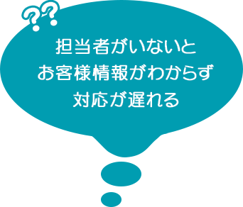 担当者がいないとお客様情報がわからず対応が遅れる