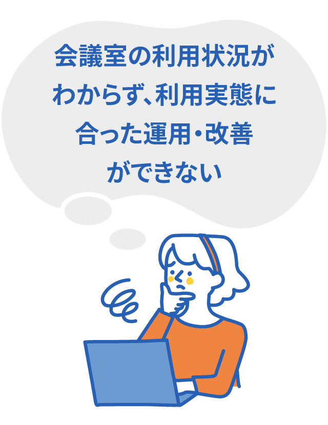 会議室の利用状況がわからず、利用実態に合った運用・改善ができない
