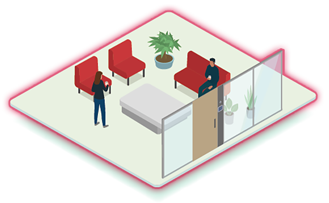 応接エリアのソリューションイメージ図
