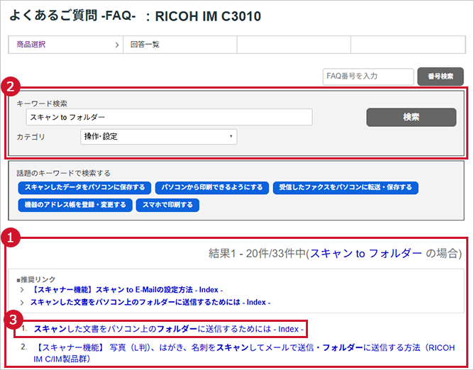 &#9312;、&#9313;、&#9314;の位置を図示