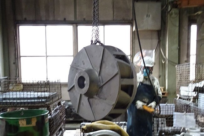 発電設備のポンプ内に装着されるインペラーは耐腐食性能の高いステンレス製だ