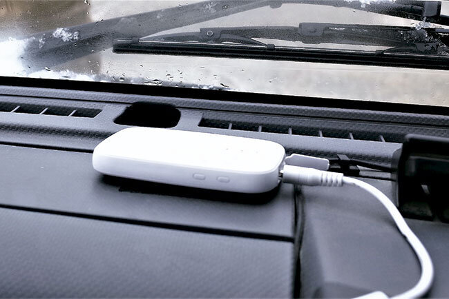 ミキサー車に搭載されたGPS発信機