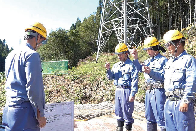 工事に臨む児島工業の社員