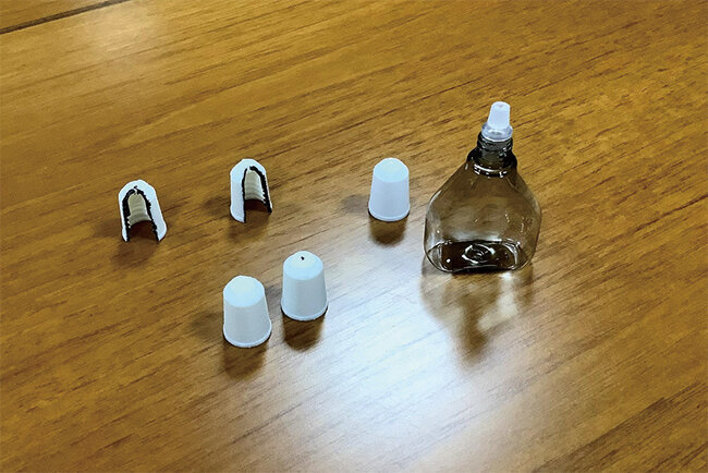 容器のキャップを3Dプリンターで試作した例