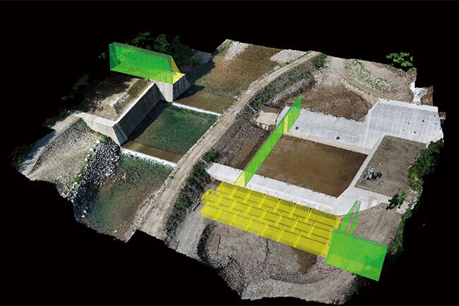 現状点群データと3次元設計データ