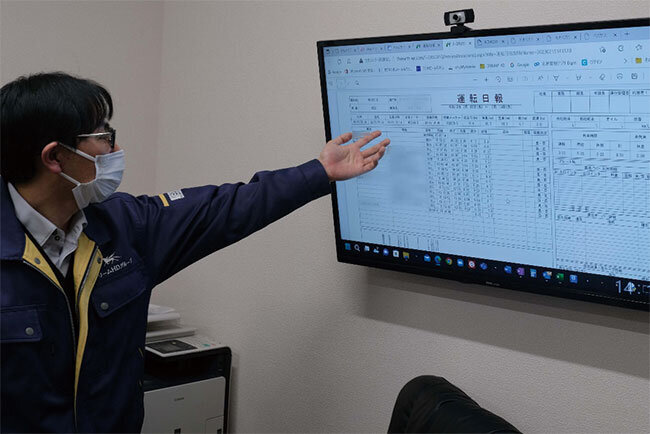 デジタコのデータから自動作成された運転日報