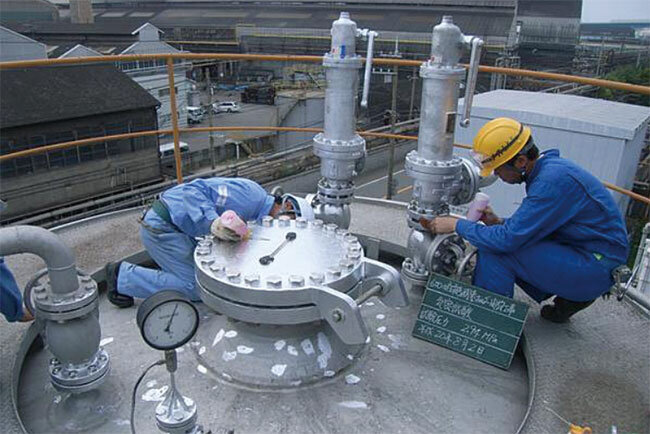 ガスタンクなどの開放検査