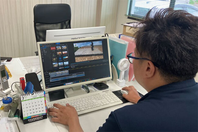 ウェアラブルカメラを装着して作業動画を撮影