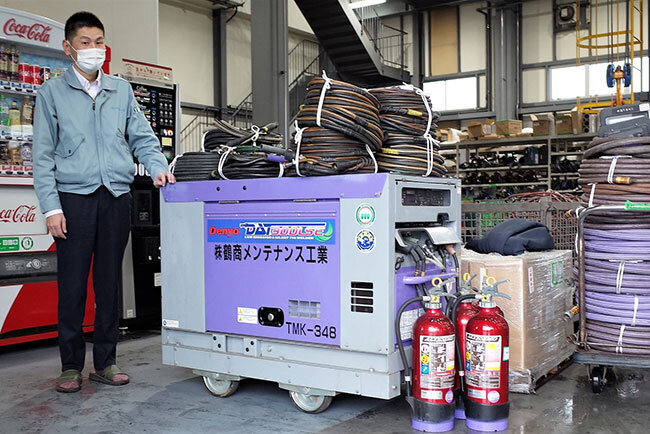 コンプレッサーなどのレンタル商材。京葉工業地域のプラントメンテナンスなどに利用されている