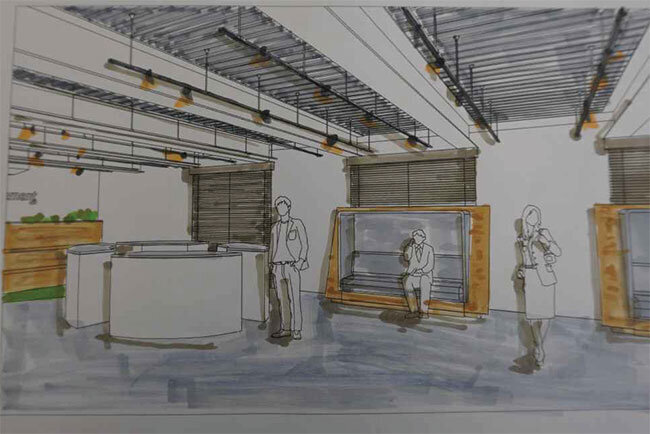 リノベーション後の本社1階のイメージ図1