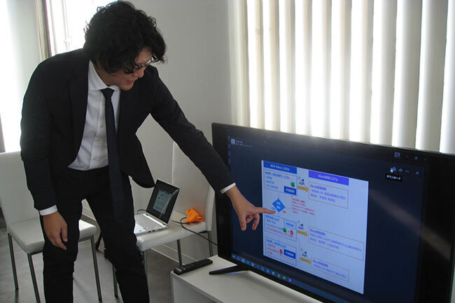 開発したシステムについて説明する和田さん