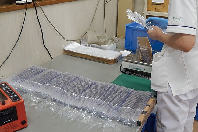 赤沈管の出荷工程