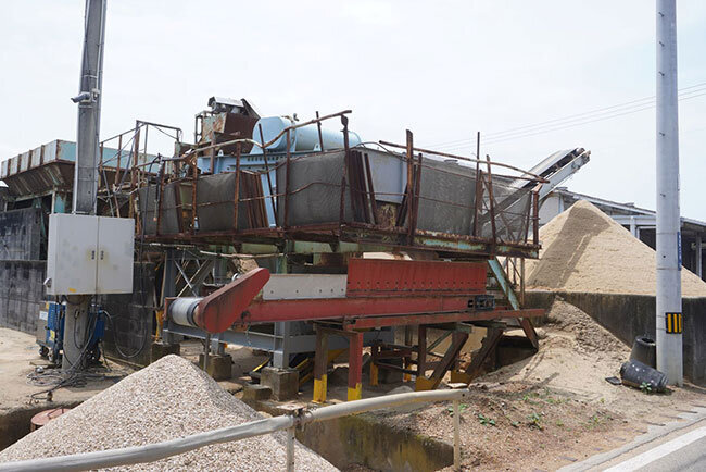 砂粒の大きさを整えるための大型ふるい機