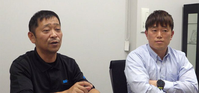 ICTを活用した業務改善について話す堀江航司取締役㊧と武田裕哉取締役
